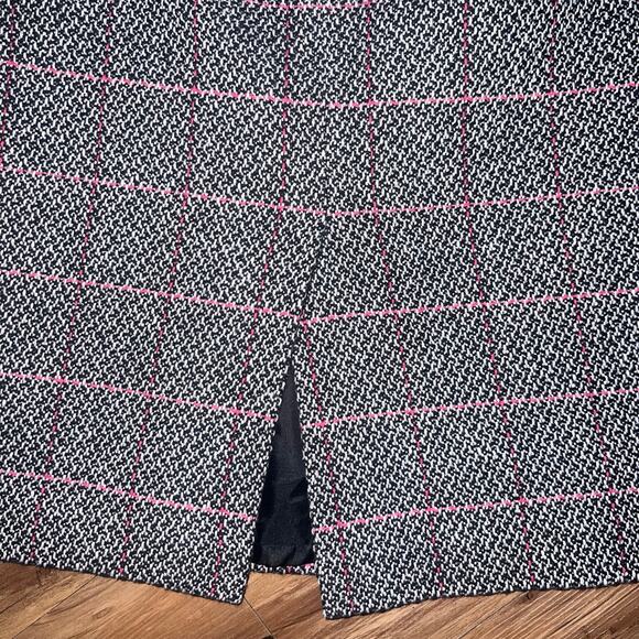 Vintage Talbots Gray Pink Plaid Pencil Skirt Classic Check Print Casual Size 4 - Picture 3 of 12